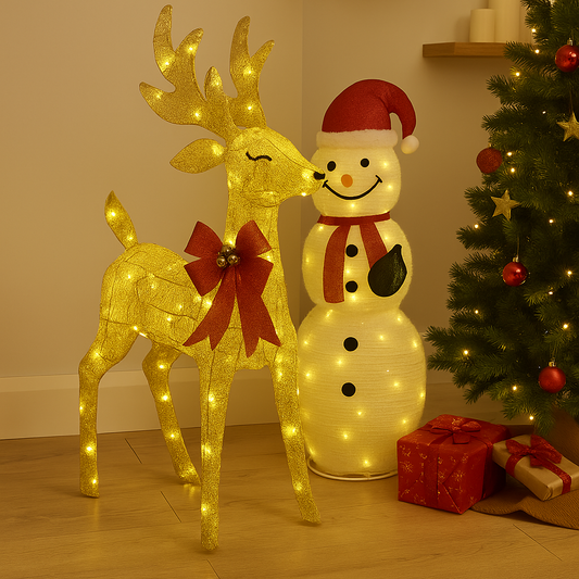 1.2m Animated Standing Reindeer with Lights - Head Moving