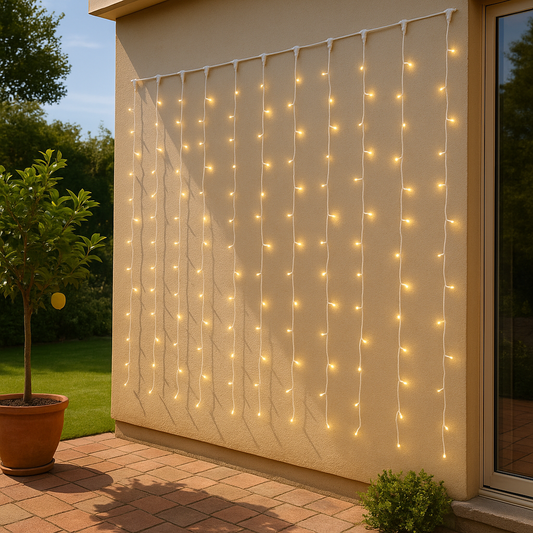 Waterproof LED Curtain Lights - 3x3m | 400 LEDs with Flash Effect