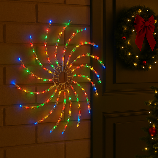 LED Spinning Christmas Circle - Multi-Colour Lights with 8-Function Controller