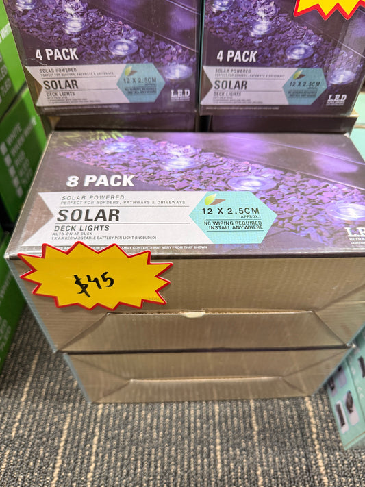 Solar Deck Lights Auto-On LED Outdoor Pathway Lights ( 8 pack & 4 pack)