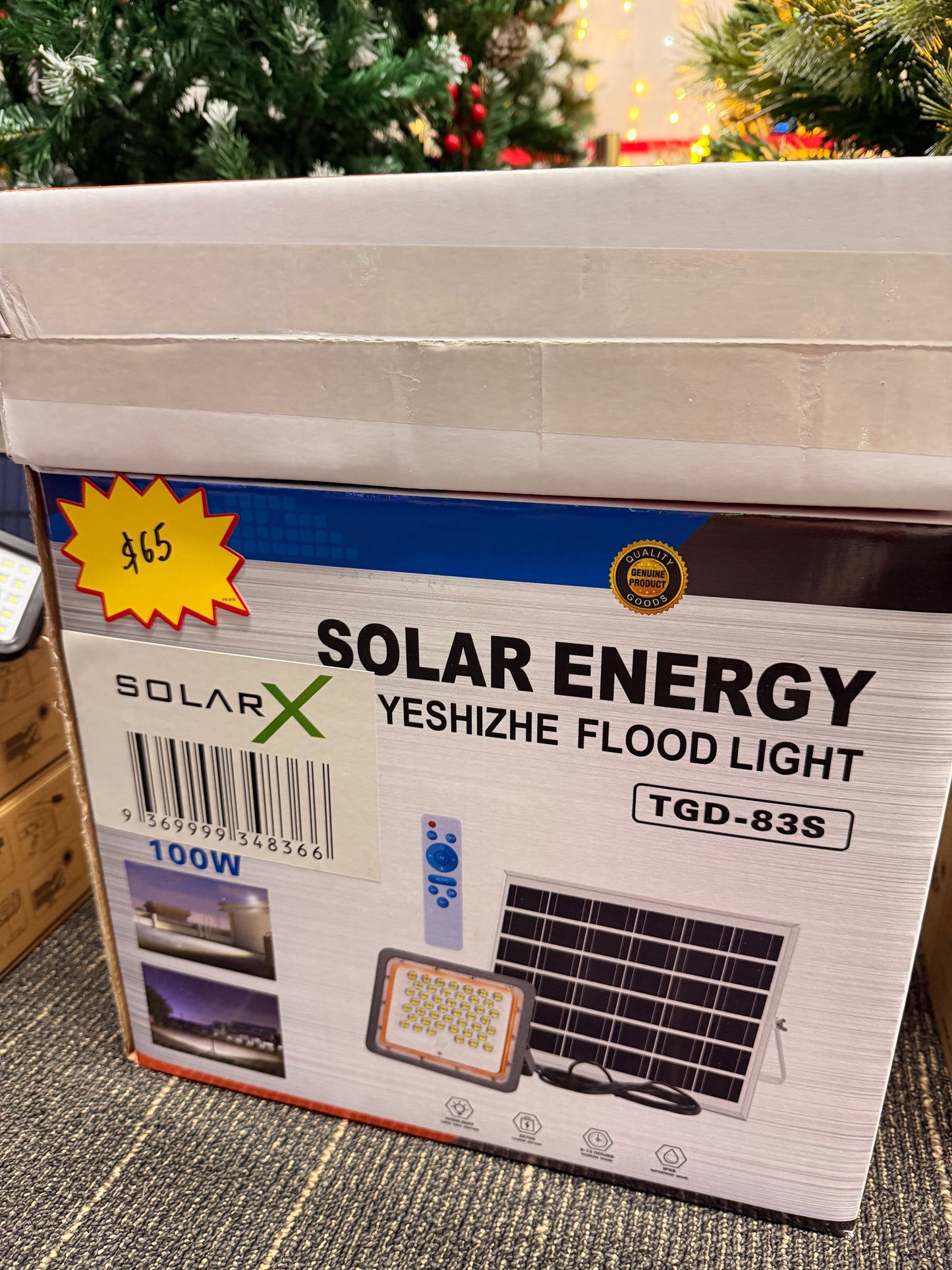 SolarX 100W Solar Flood Light - High-Power Outdoor LED with Remote & Solar Panel