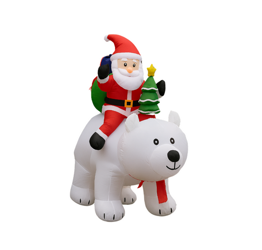 2M Inflatable Santa on Polar Bear
