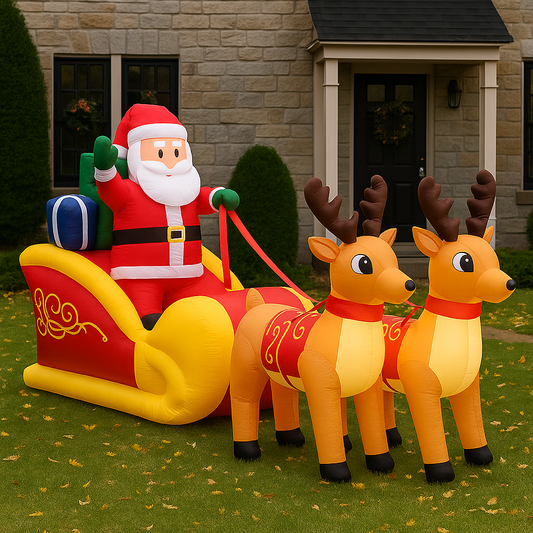 2.3M Inflatable Santa in Sleigh
