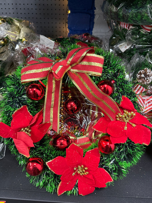 Green & Red Christmas Wreath with Bells