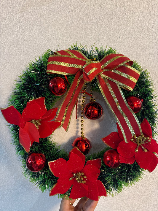 Green & Red Christmas Wreath with Bells