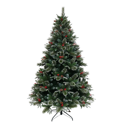 6ft Festive Forest Blend Tree - With Pine Cones & Red Berries