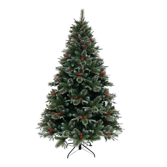 6ft Festive Forest Blend Tree - With Pine Cones & Red Berries