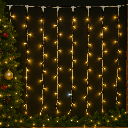Waterproof LED Curtain Lights - 3x3m | 400 LEDs with Flash Effect