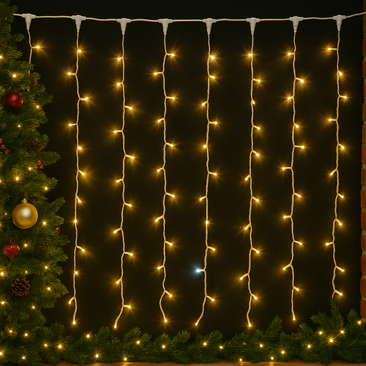 Waterproof LED Curtain Lights - 3x3m | 400 LEDs with Flash Effect