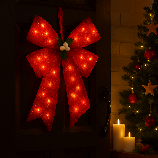 Red LED Bowknot Decoration - 40x60cm