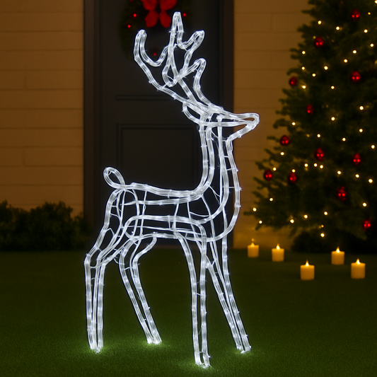 Foldable Standing Deer Light with Moving Head - White Glow