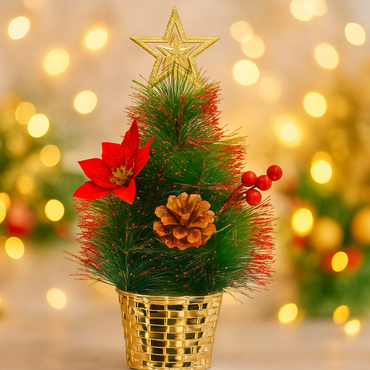 Red Frost Pine Mini Christmas Tree