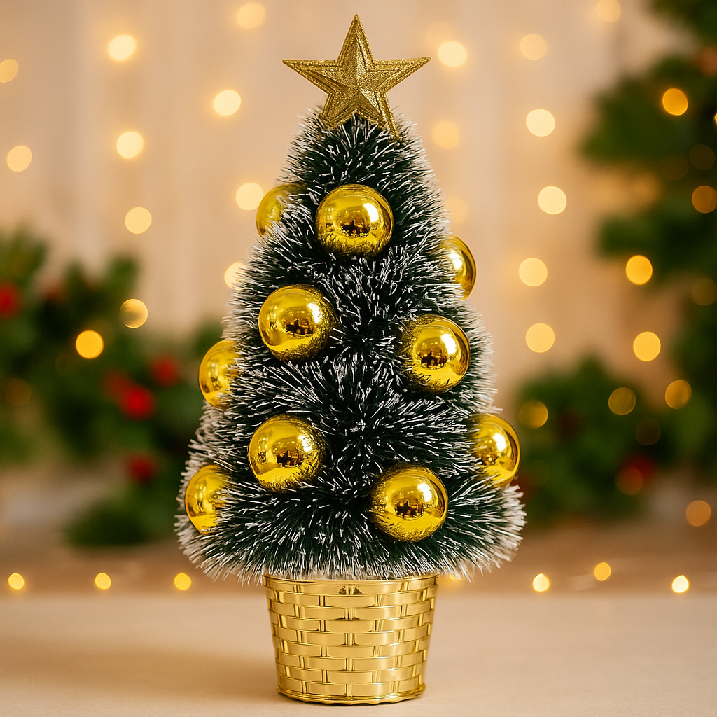 Golden Glow Tabletop Christmas Tree