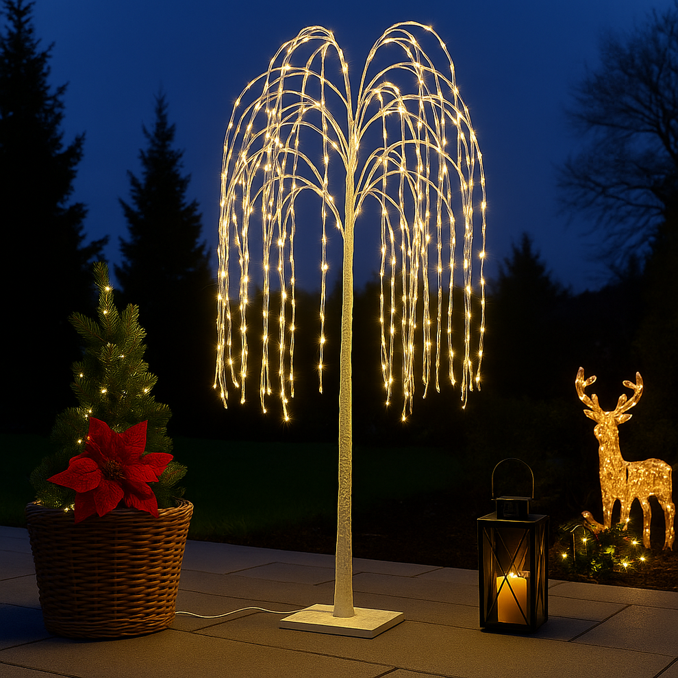 1.8m LED Willow Tree Lights - Warm White & Cool White – Christmas Treasure