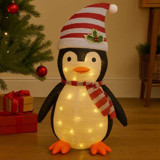 60cm Light-Up Christmas Penguin – Battery Operated