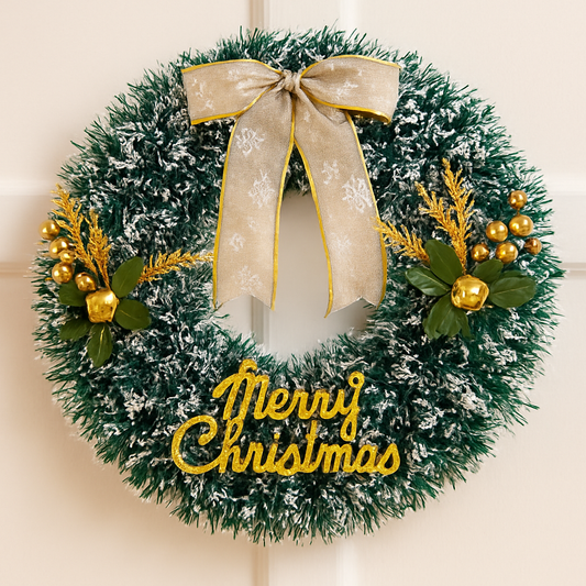 Golden Cheer Christmas Wreath