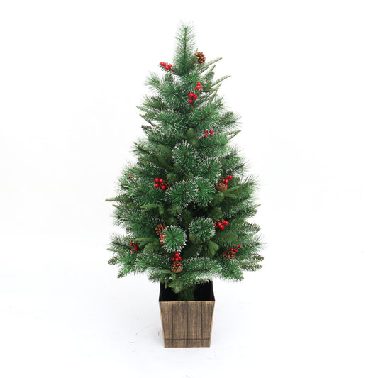 5ft Berry & Pine Delight Tree - With Pine Cones & Red Berries