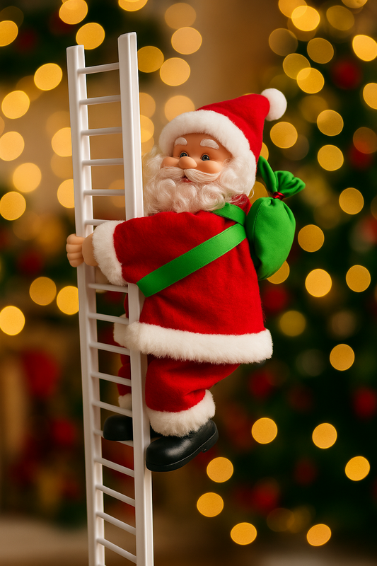 Animated Climbing Santa on Ladder