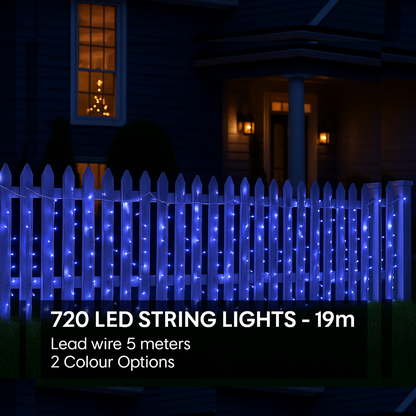 720 LED Christmas String Lights - Warm White & Cool White