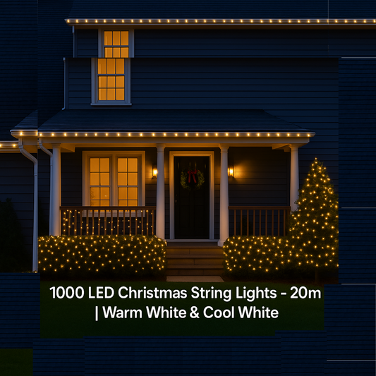 1000 LED Christmas String Lights - Warm White & Cool White