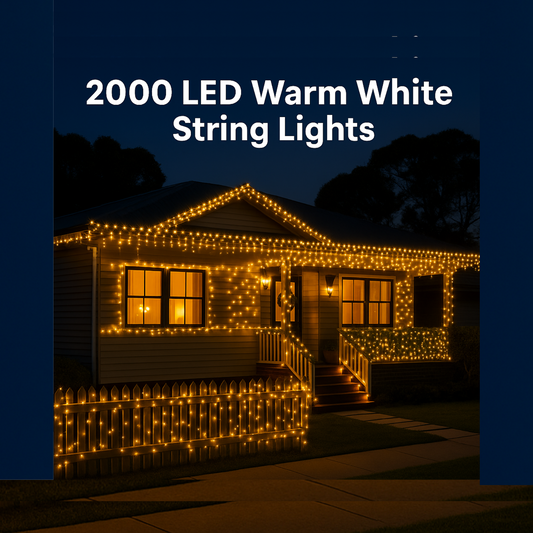 2000 LED Extra Long Christmas String Lights - Warm White Color