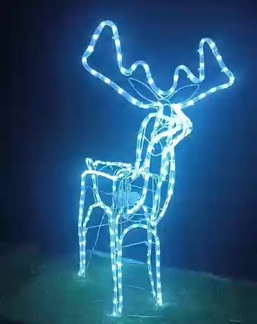 Foldable Standing Deer Light with Moving Head - White Glow
